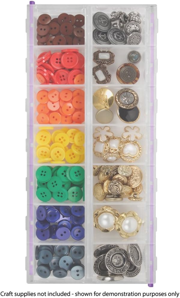 Craft Mates Bead Organizer and Plastic Storage Containers for Crafts. Buttons. Pins and More. 14 Locking Compartments. 2XL. Clear Lids - Image 5