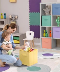 Alternative view of Sorbus 11 Inch Fabric Storage Cubes - Sturdy Collapsible Bins With Handle - 6 Foldable Baskets for Organizing Clothes. Toys. Books - Multi Colored Storage Baskets for Shelves. Kids Room. Closets