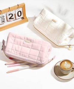 Alternative view of Sooez Large Pencil Case Pouch. Soft Pencil Bag with Zipper. Pen Bag Wide Opening. School Supplies Cute Pencil Case for Girls Boy Men Women. Beige