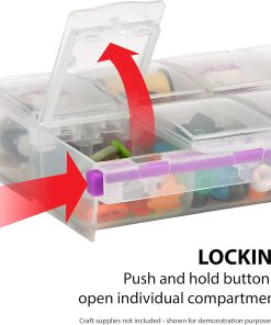 Alternative view of Craft Mates Bead Organizer and Plastic Storage Containers for Crafts. Buttons. Pins and More. 14 Locking Compartments. 2XL. Clear Lids